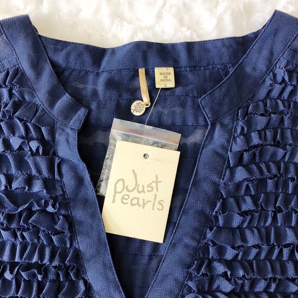 Sheer Ruffle Blouse, Size L - Picture 2 of 2
